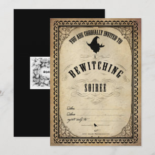 Convites Vintage Halloween Bewitching Soirey Invitation
