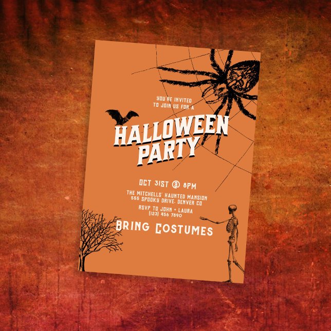 Convites Vintage Halloween DC Party (Criador carregado)