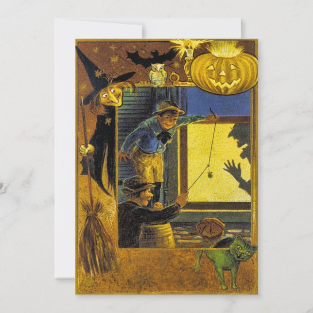 Convites Vintage Halloween Ephemera (Frente)