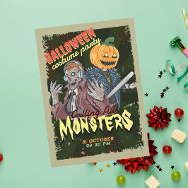 Convites Vintage Halloween Festa de Costume