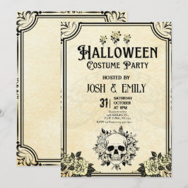 Convites Vintage Halloween Figurume Party Adulto Pumpkin
