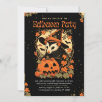 Vintage Halloween Fofa Gambá Abóbora Floral