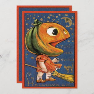 Convites Vintage Halloween, Giant Pumpkin Head Costume