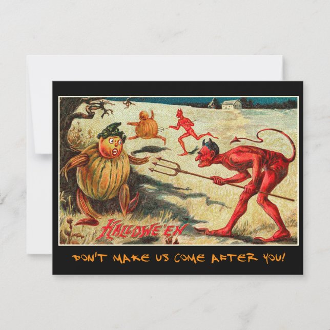 Convites Vintage Halloween Party Convide Com Texto Sangrent (Frente)