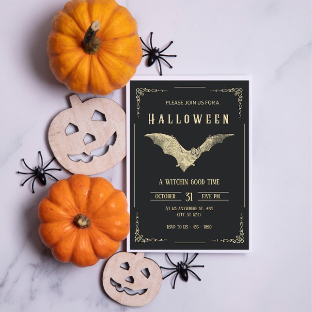 Convites Vintage Halloween Party Flyer Template (Criador carregado)