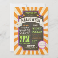 Vintage Halloween Party Orange Carnival