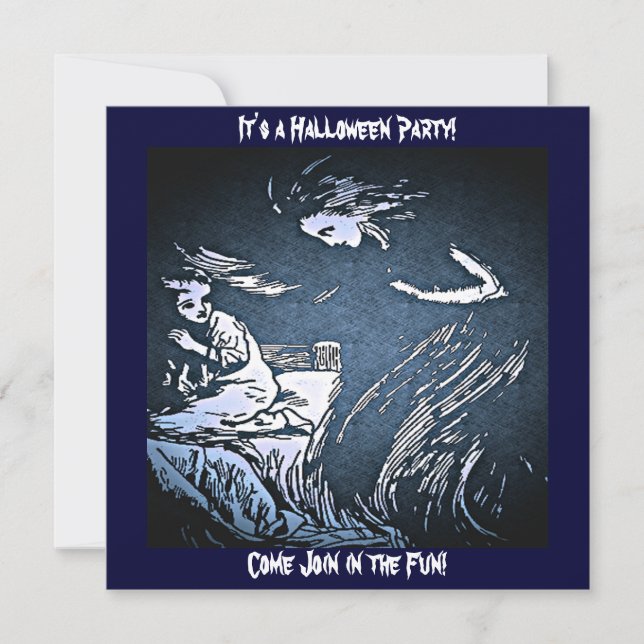 Convites Vintage Halloween Spirit Invite (Frente)