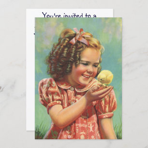 Convites Vintage Happy Girl com Festa de aniversário de Pin