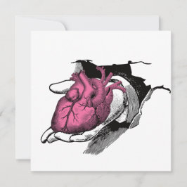 Convites Vintage Heart On Hand Through Crack