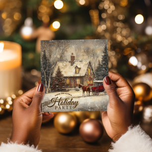 Convites Vintage Holiday Horse Home Party