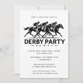 Convites Vintage Horse Race Jockey Derby Party Invitation