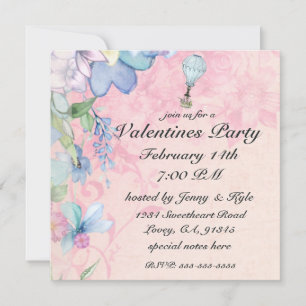 Convites Vintage Hot Air Balloon Ride Namorados Invasões