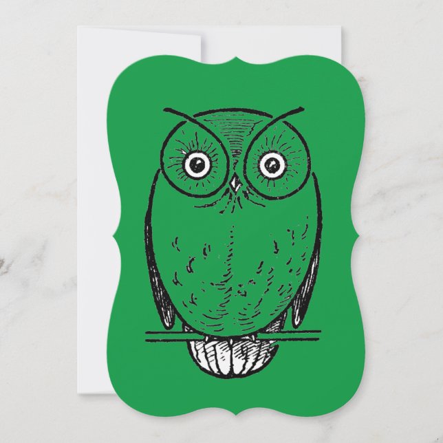 Convites Vintage Impressão Owl Hoot (Frente)