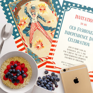 Convites Vintage Independence Day - Convidados de Americana