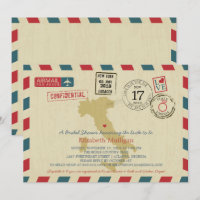 Vintage Itália Airmail | Chá de panela de casament