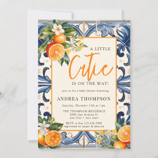 Convites Vintage Italiano | Citrus Orange | CHÁ DE FRALDAS
