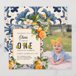 Convites Vintage Italiano | Citrus Orange First Birday