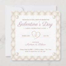 Vintage Ivory, Dourado, e Pearls Galentine