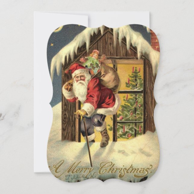 Convites Vintage: janta de Natal - (Frente)