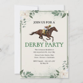Convites Vintage Jockey Horse Racing Derby Party Invitation