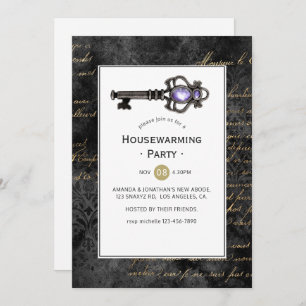 Convites Vintage Key Housearming Party