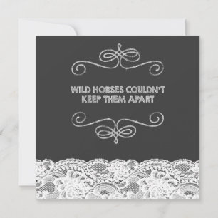 Convites Vintage Lace Chalkboard Wedding