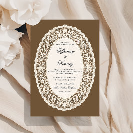 Convites Vintage Lace Doily Wedding Invitation