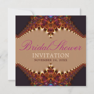 Convites Vintage Lace Dourado Cetim Chuveiro Nupcial