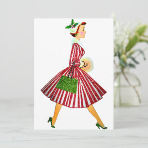 Convites Vintage Lady 1950 Natal