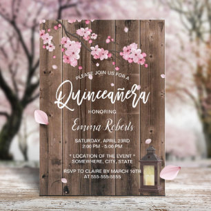 Convites Vintage Lanterna Cor Rosa Celulose Quinceanera