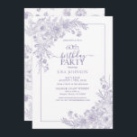Convites Vintage Lavanda Floral Art 60º Aniversário<br><div class="desc">Comemore um marco em estilo com nossa Lavanda Vintage Floral Line Art 60º Aniversário. De sua caligrafia à mão, até a vintage line art price, arranjos na lavanda elegante, este convite dá o tom para seu dia especial. Com o padrão floral correspondente na parte de trás de cada cartão, todos...</div>
