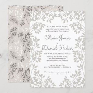 Convites Vintage Leafy Frame Wedding