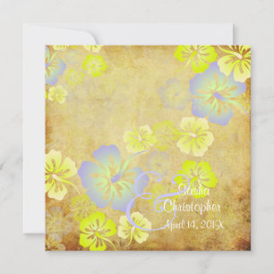 Convites Vintage/Leis/Luau/hibiscusConvites de Casamento