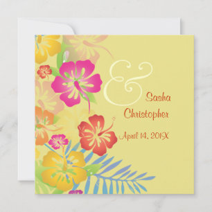 Convites Vintage/Leis/Luau/hibiscusConvites de Casamento