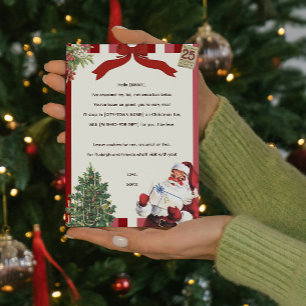 Convites Vintage - Letra do Papai noel que rima o Natal