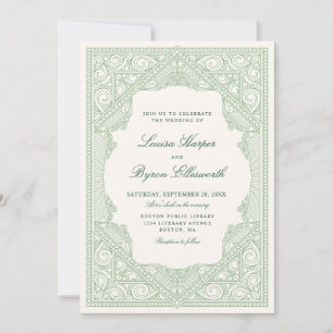 Convites Vintage Library Book Wedding