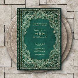 Convites Vintage Library Book Wedding