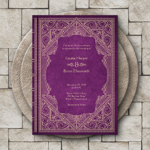 Convites Vintage Library Book Wedding