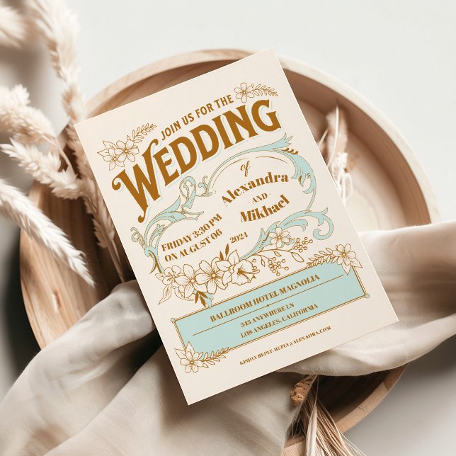 Convites Vintage Library Book Wedding (Criador carregado)