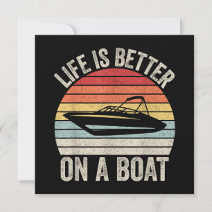Convites Vintage Life É Melhor Em Um Barco Capitão Barco P