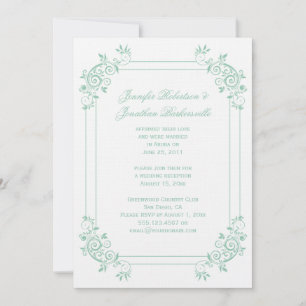 Convites Vintage Light Jade Branco FloralRedemoinhos Pós Ca