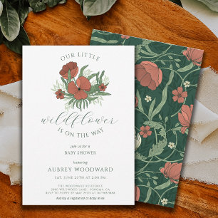 Convites Vintage Little Wildflower Girl Chá de fraldas