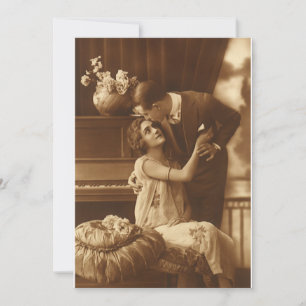 Convites Vintage Love and Romance Romantic Music Invation