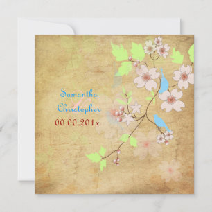 Convites Vintage Love Birds/diy fonts, et al.