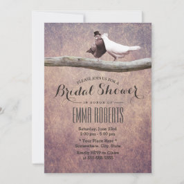 Convites Vintage Love Birds Elegant Chá de panela
