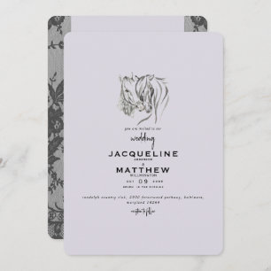 Convites Vintage Love & Lace Lavanda Weditation