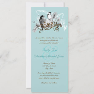 Convites Vintage Love Woodpecker Birds Wedding Invitation