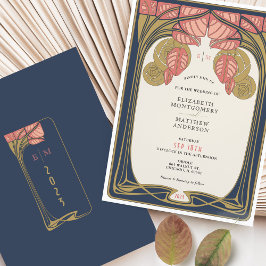 Convites Vintage Mackintosh Trees em Casamento Sanguíneo