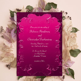 Convites Vintage Magenta Elegance Wedding