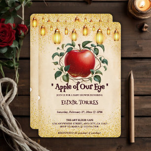 Convites Vintage Magic Apple of Our Eyes Chá de fraldas